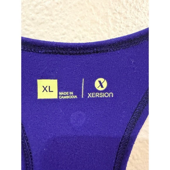 Xersion Women's Royal Blue Palm Tree Graphic Racerback Tank Top XL - Picture 2 of 5
